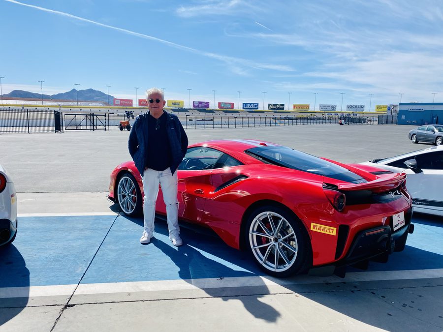 Ruben Olguin at the track with a Ferrari
